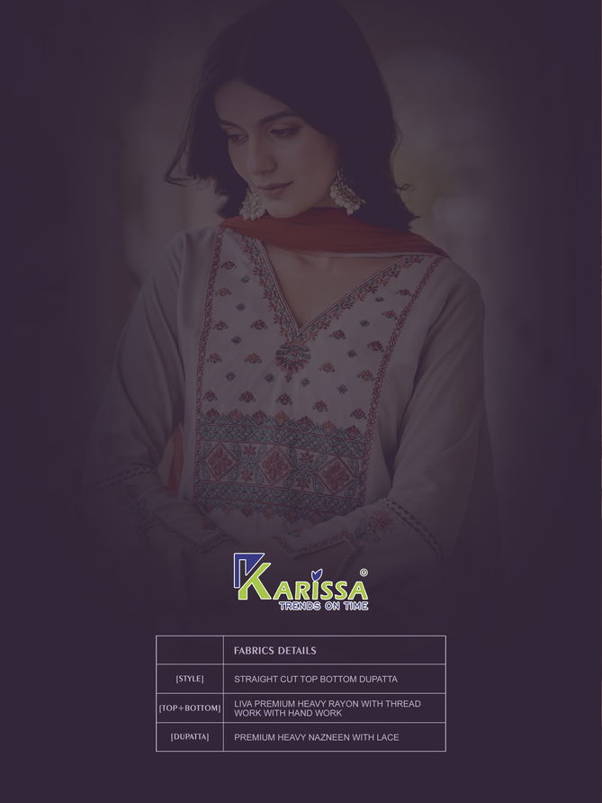 Kasida By Karissa Rayon Thread Work Designer Kurti With Bottom Dupatta Wholesale Price In Surat